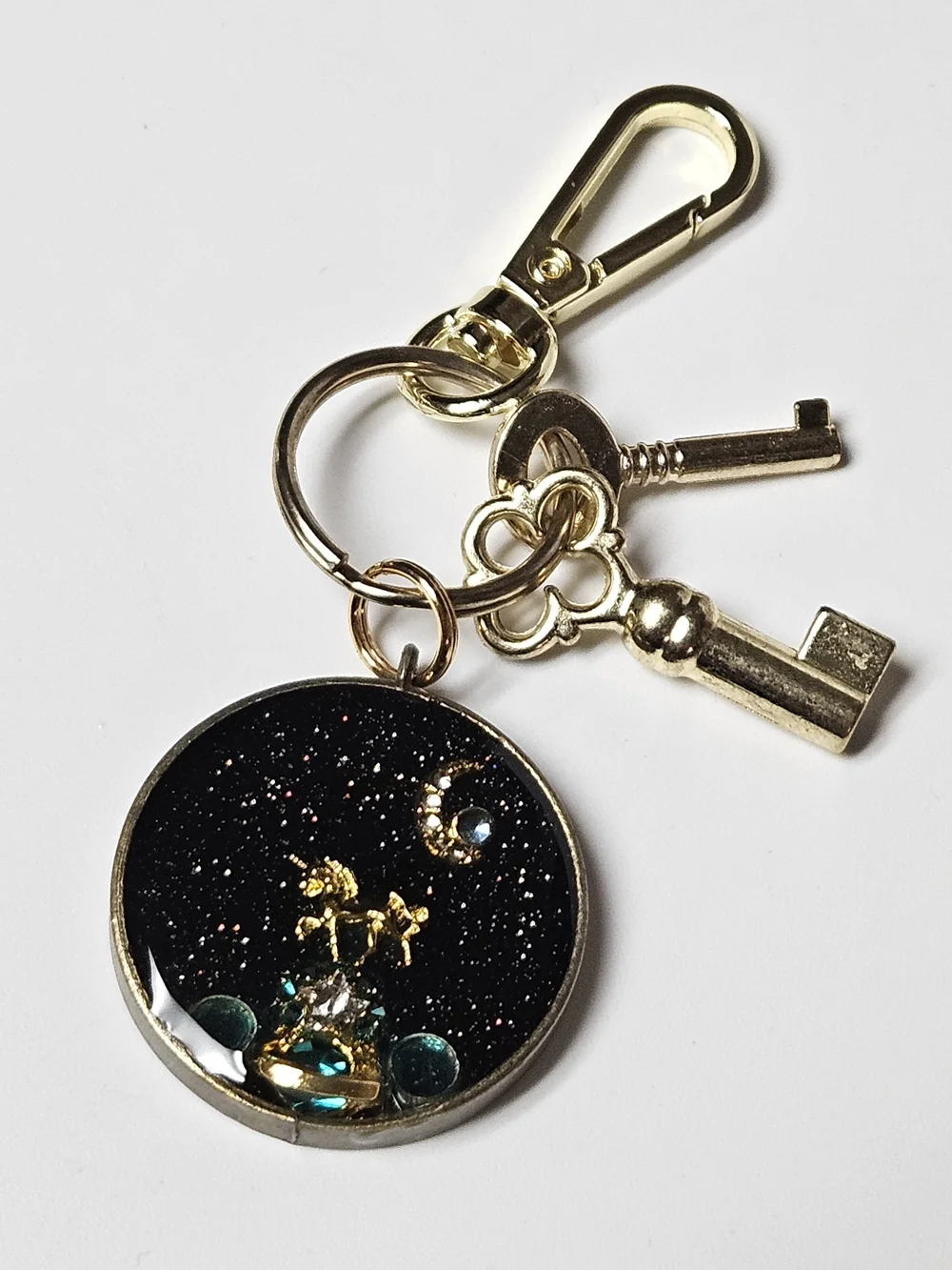 Celestial Unicorn Gold Keychain Bag Charm